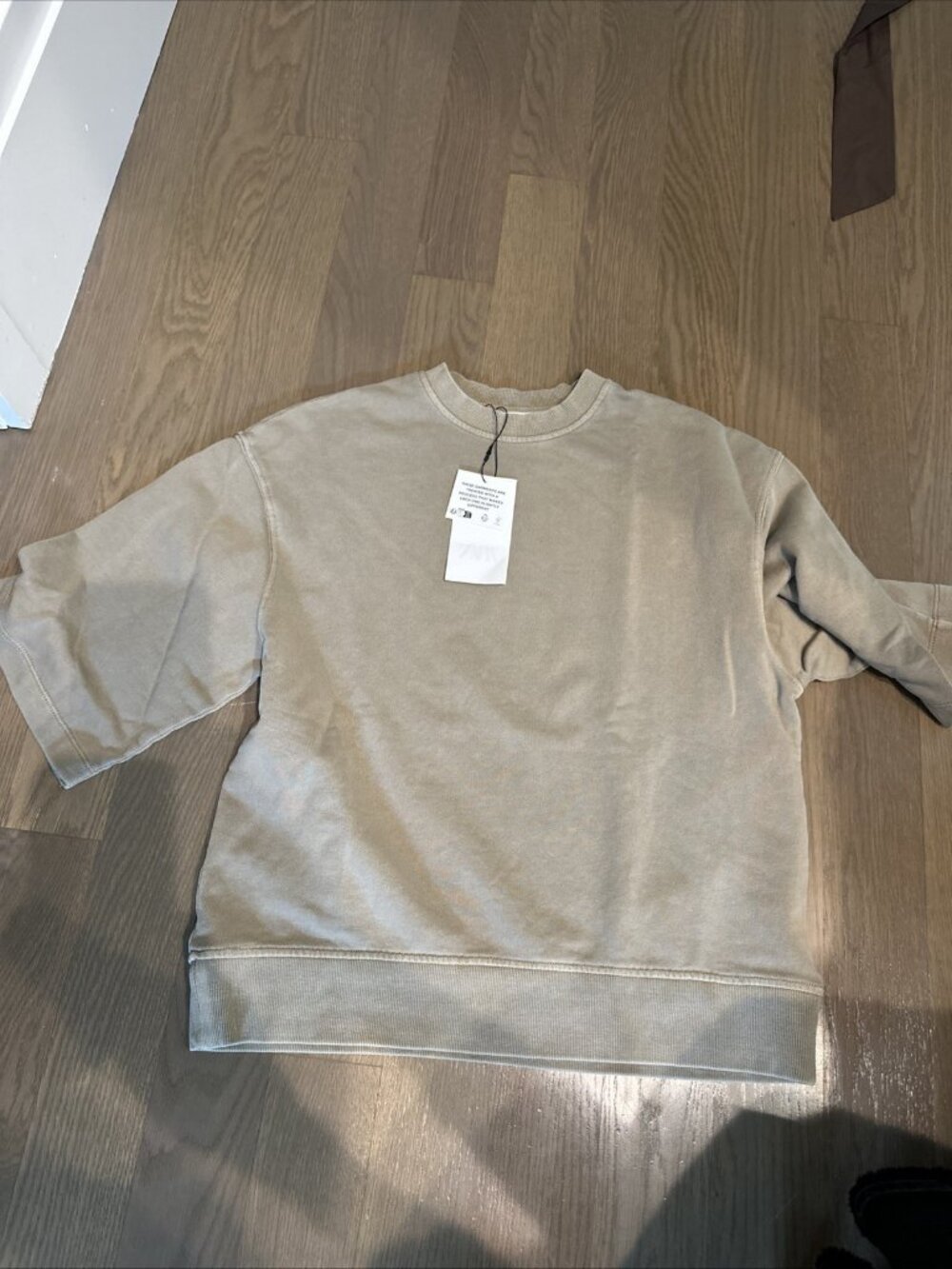 Zara size small washed oversized sweatshirt sand beige color